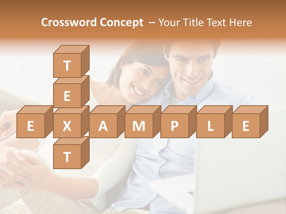 A Man And Woman Sitting On A Couch Looking At A Laptop PowerPoint Template