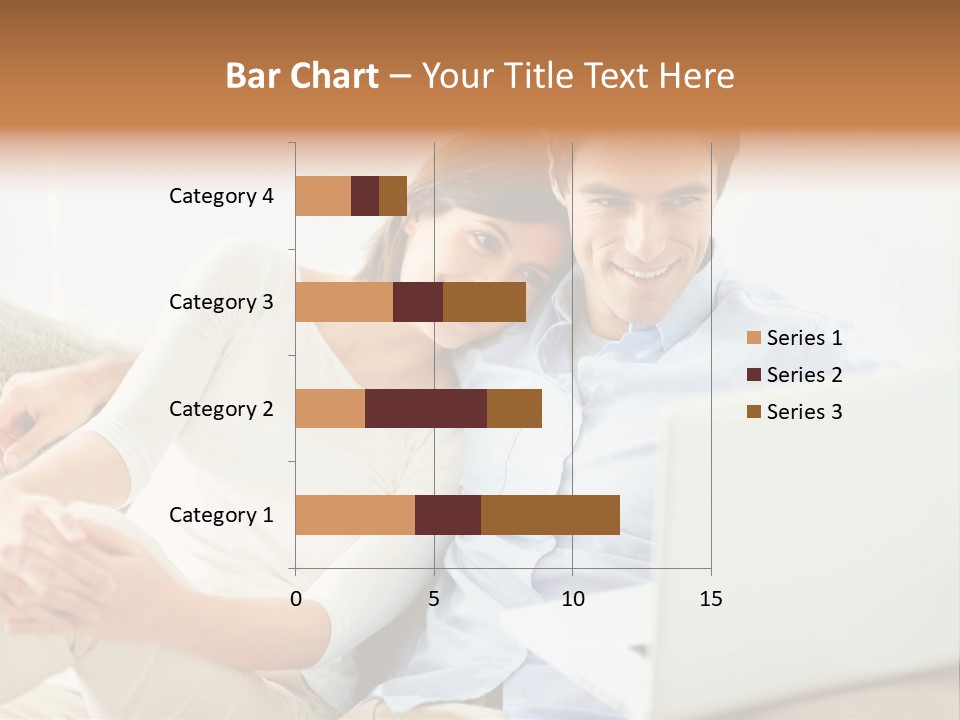 A Man And Woman Sitting On A Couch Looking At A Laptop PowerPoint Template