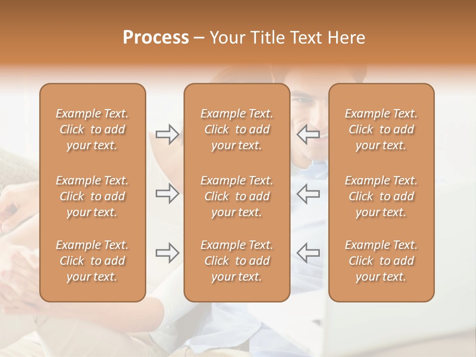 A Man And Woman Sitting On A Couch Looking At A Laptop PowerPoint Template