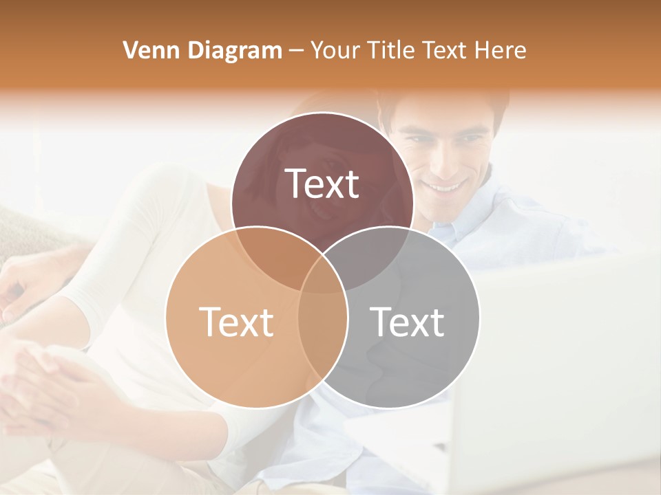 A Man And Woman Sitting On A Couch Looking At A Laptop PowerPoint Template