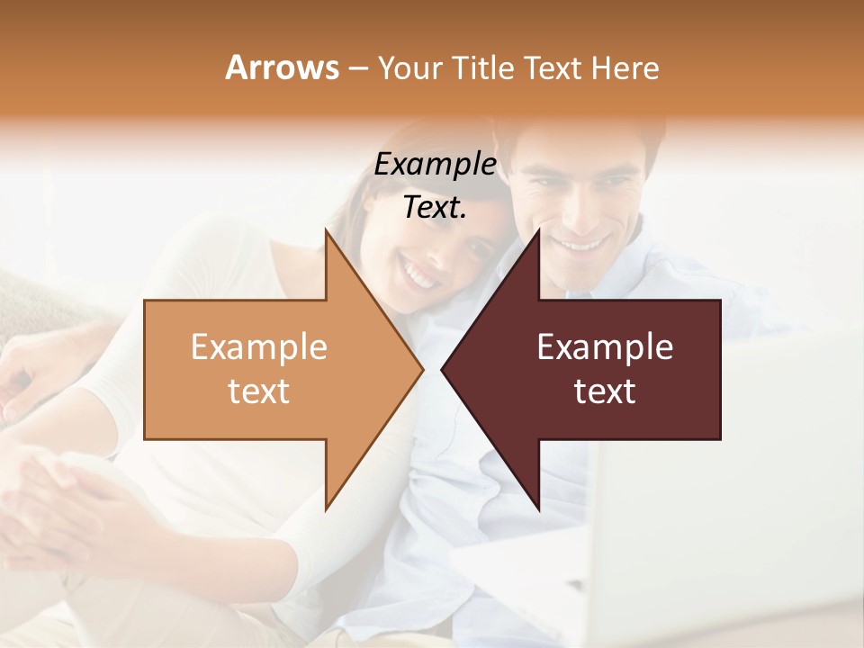 A Man And Woman Sitting On A Couch Looking At A Laptop PowerPoint Template