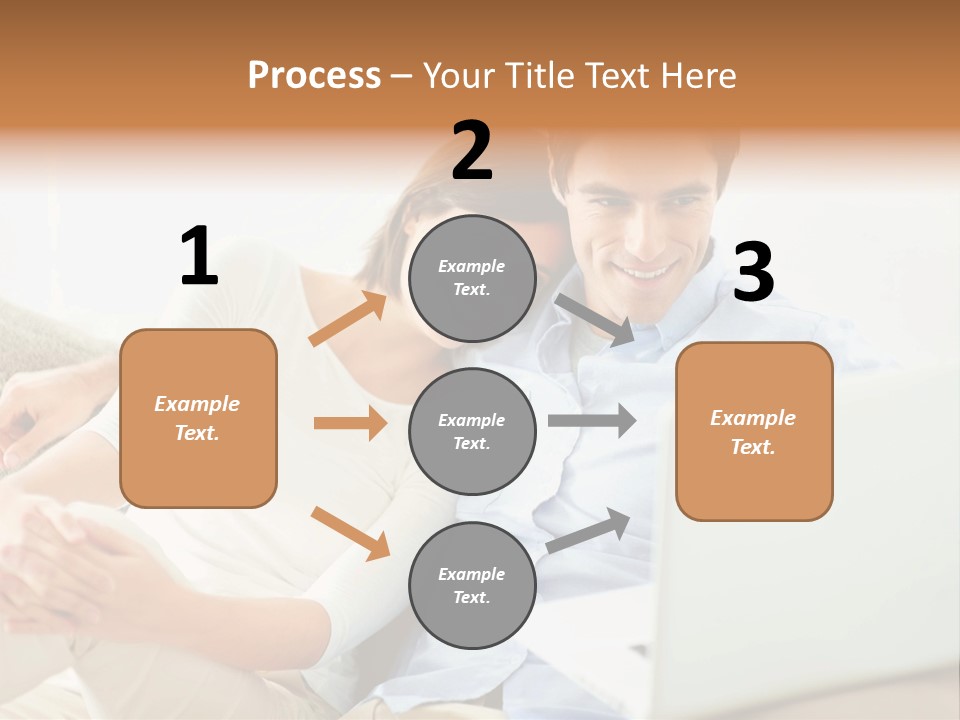 A Man And Woman Sitting On A Couch Looking At A Laptop PowerPoint Template