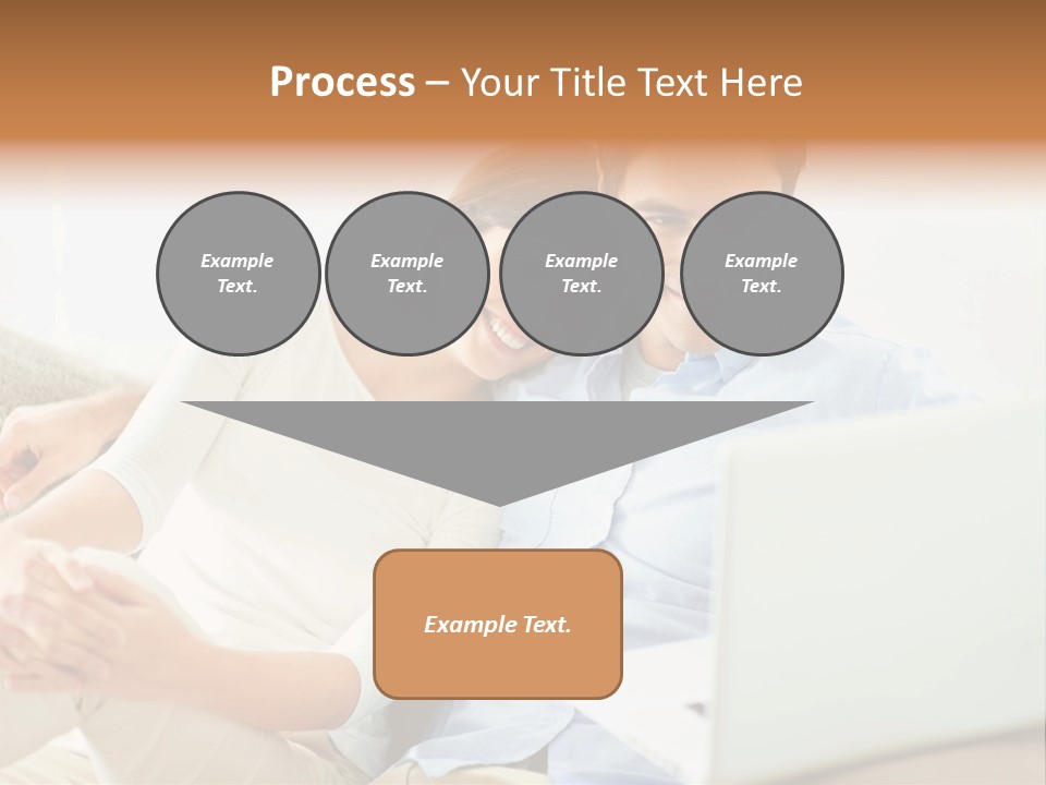 A Man And Woman Sitting On A Couch Looking At A Laptop PowerPoint Template