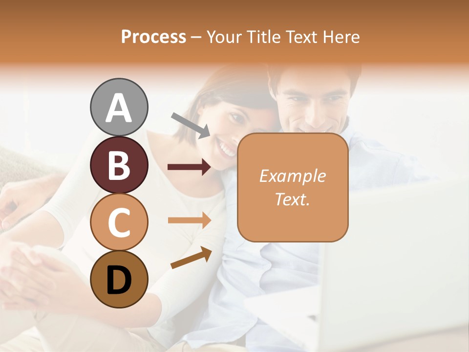 A Man And Woman Sitting On A Couch Looking At A Laptop PowerPoint Template