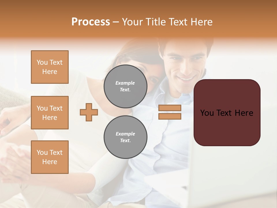 A Man And Woman Sitting On A Couch Looking At A Laptop PowerPoint Template