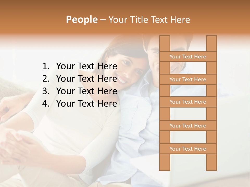 A Man And Woman Sitting On A Couch Looking At A Laptop PowerPoint Template