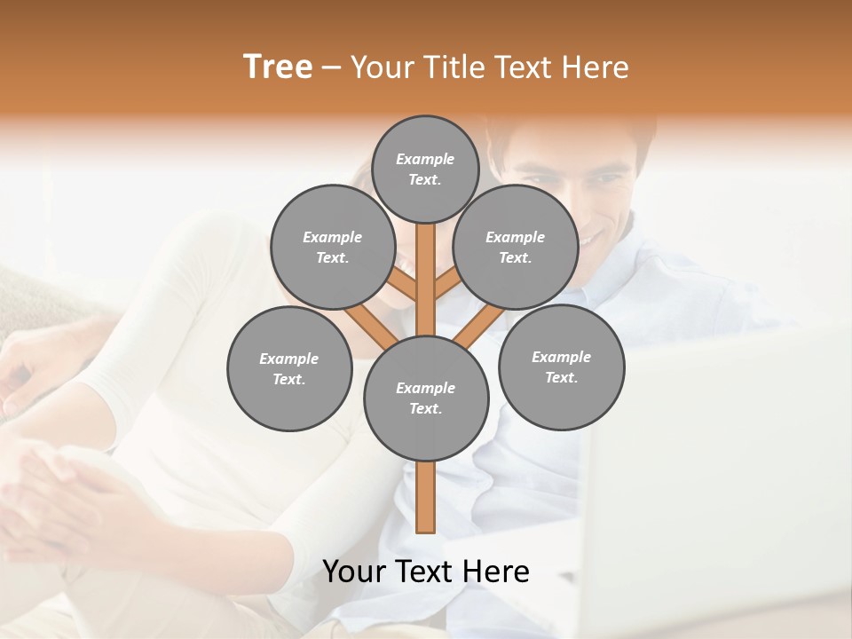 A Man And Woman Sitting On A Couch Looking At A Laptop PowerPoint Template