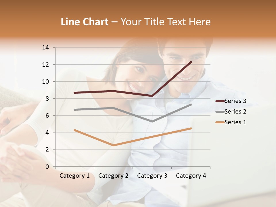 A Man And Woman Sitting On A Couch Looking At A Laptop PowerPoint Template