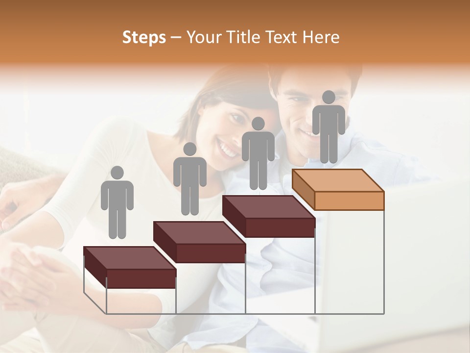 A Man And Woman Sitting On A Couch Looking At A Laptop PowerPoint Template