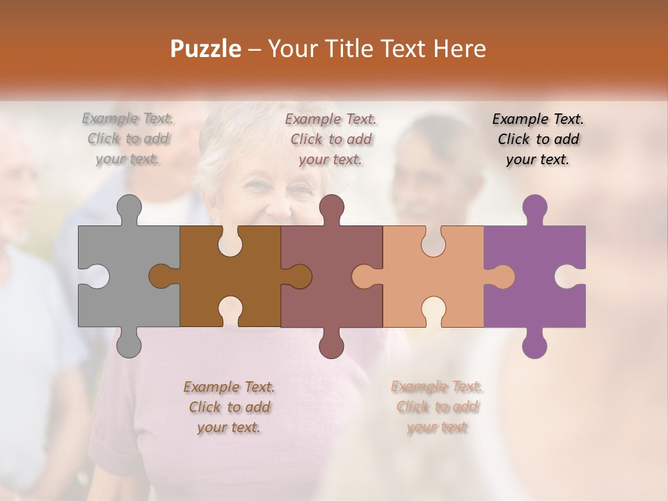 A Group Of Older People Are Smiling For The Camera PowerPoint Template