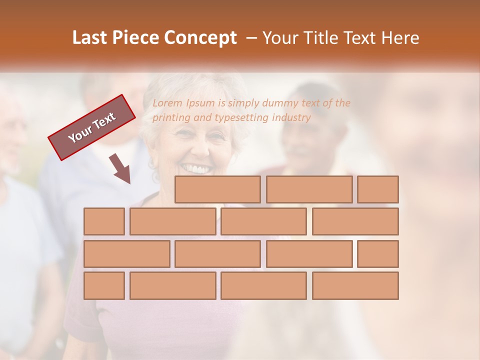 A Group Of Older People Are Smiling For The Camera PowerPoint Template