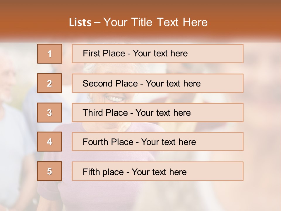 A Group Of Older People Are Smiling For The Camera PowerPoint Template