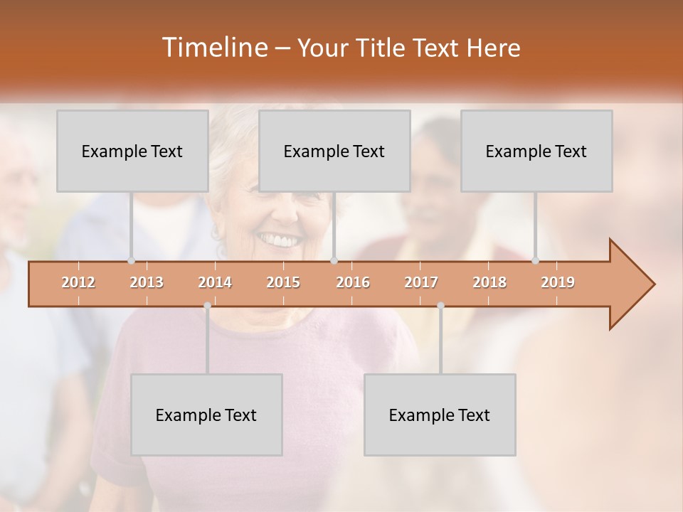 A Group Of Older People Are Smiling For The Camera PowerPoint Template