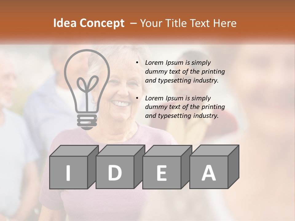 A Group Of Older People Are Smiling For The Camera PowerPoint Template