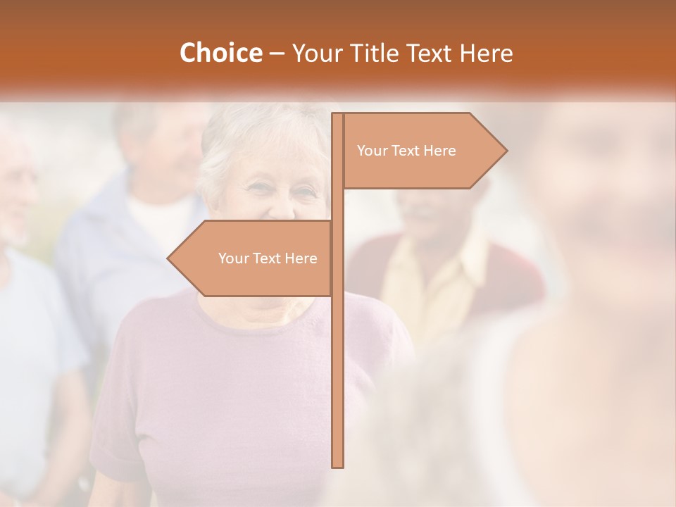 A Group Of Older People Are Smiling For The Camera PowerPoint Template