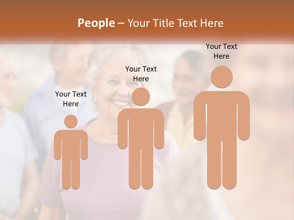 A Group Of Older People Are Smiling For The Camera PowerPoint Template