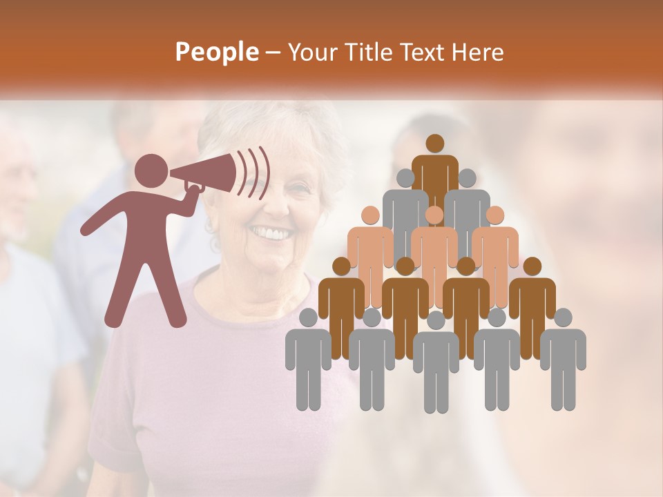 A Group Of Older People Are Smiling For The Camera PowerPoint Template