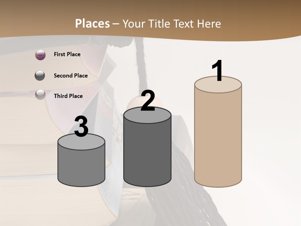 A Graduation Cap On Top Of A Stack Of Books PowerPoint Template