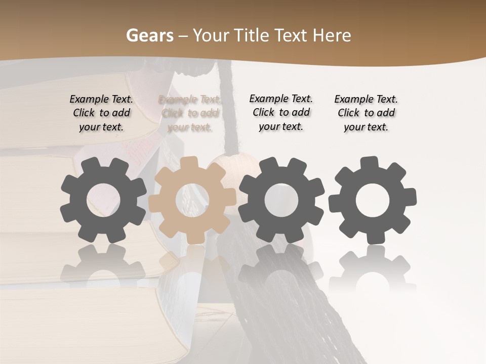 A Graduation Cap On Top Of A Stack Of Books PowerPoint Template