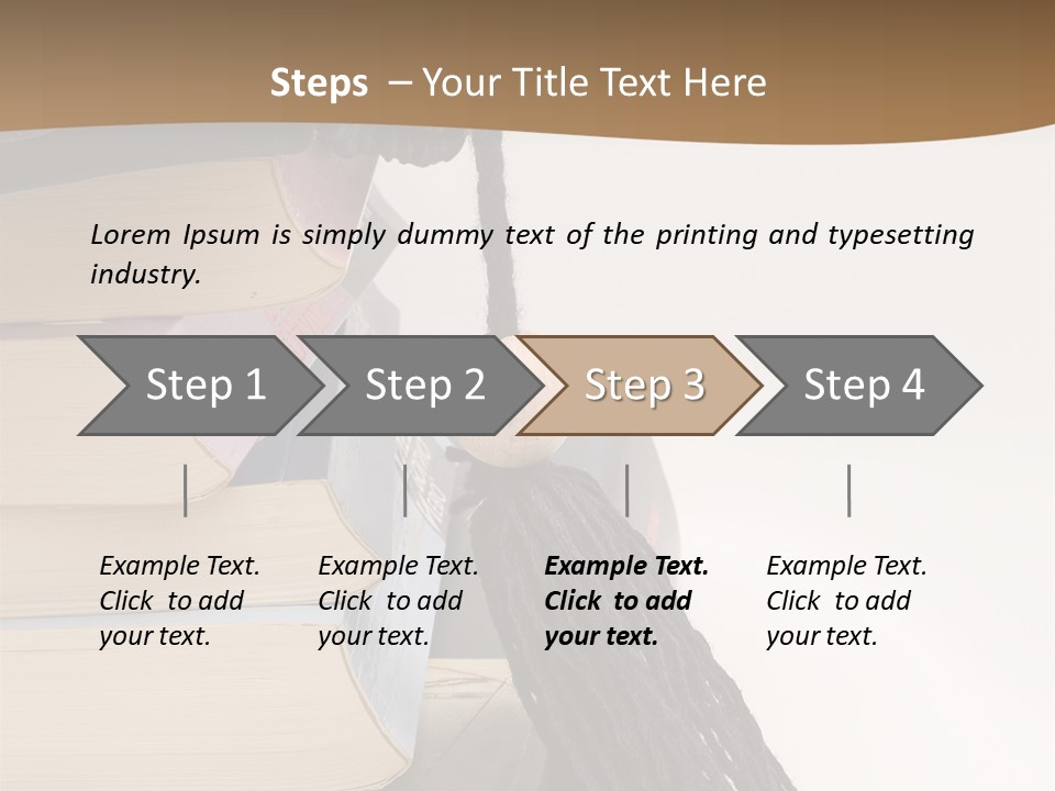 A Graduation Cap On Top Of A Stack Of Books PowerPoint Template