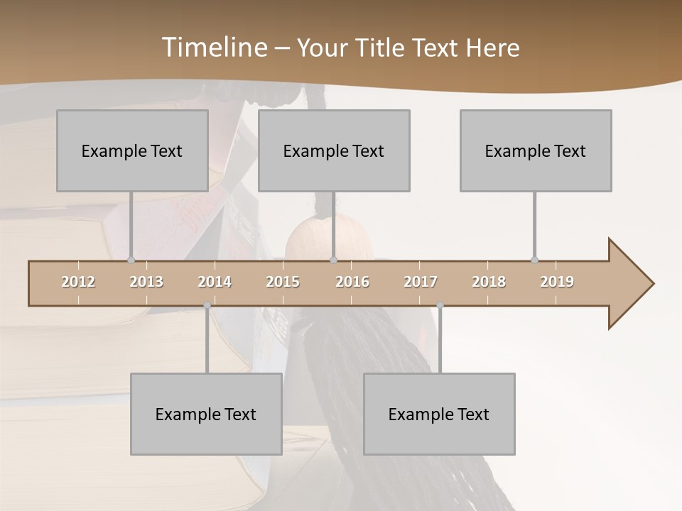 A Graduation Cap On Top Of A Stack Of Books PowerPoint Template