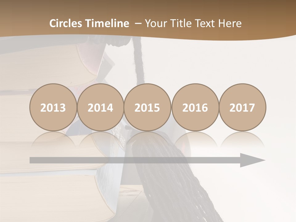 A Graduation Cap On Top Of A Stack Of Books PowerPoint Template