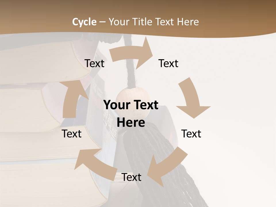 A Graduation Cap On Top Of A Stack Of Books PowerPoint Template