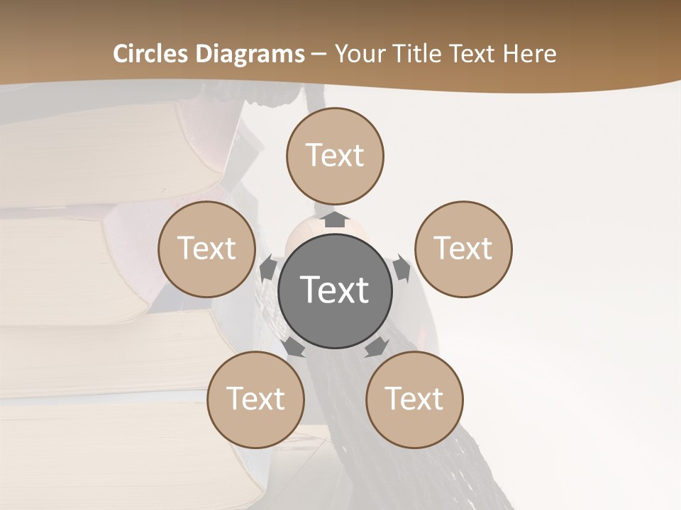 A Graduation Cap On Top Of A Stack Of Books PowerPoint Template