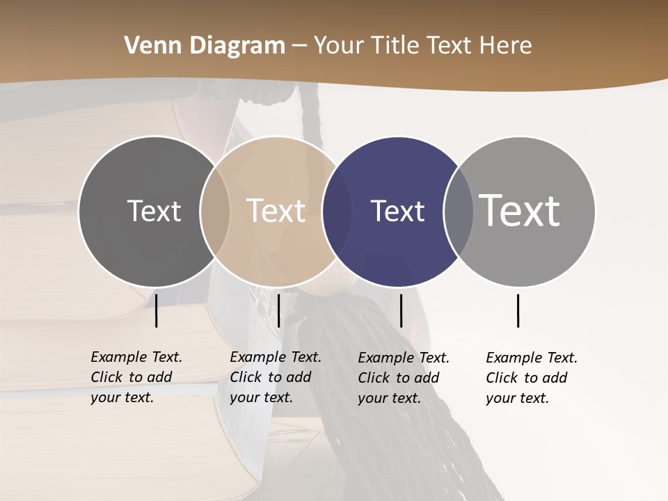 A Graduation Cap On Top Of A Stack Of Books PowerPoint Template