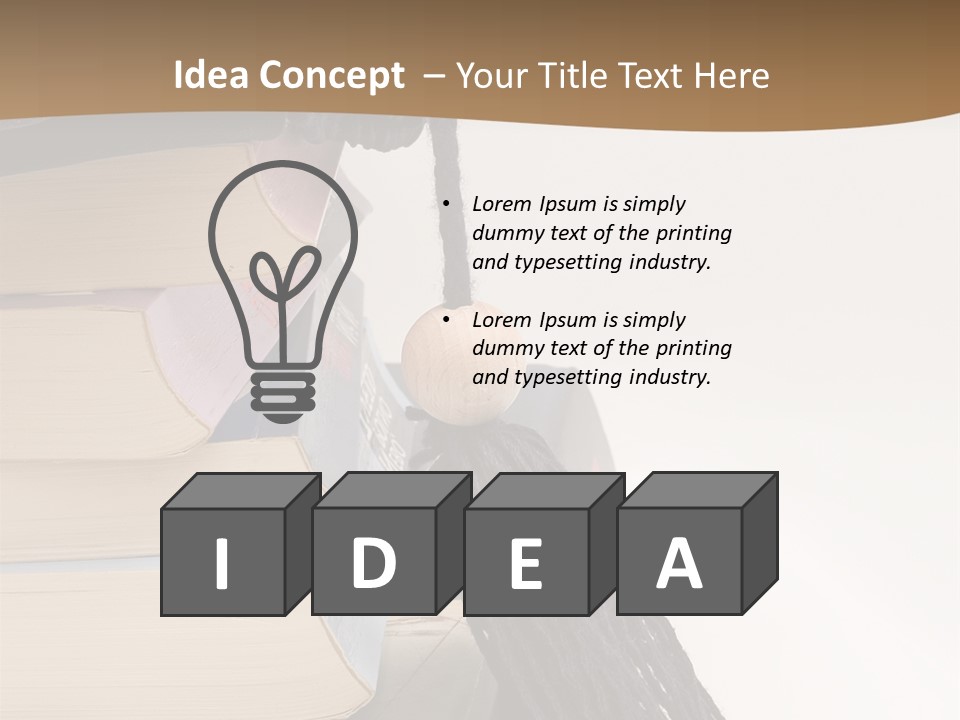 A Graduation Cap On Top Of A Stack Of Books PowerPoint Template