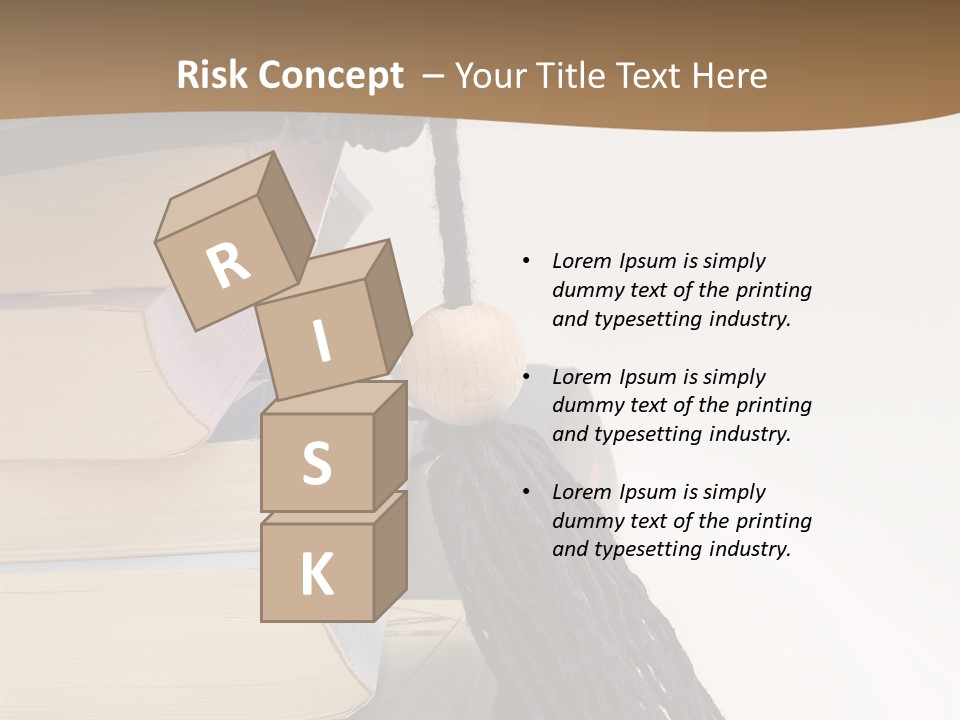 A Graduation Cap On Top Of A Stack Of Books PowerPoint Template