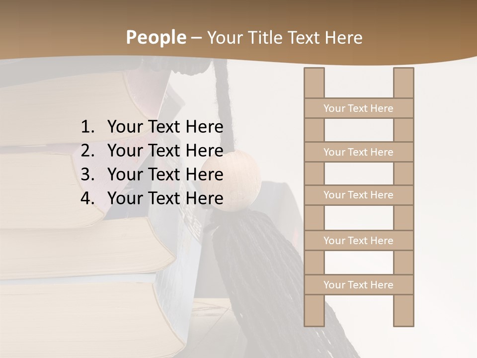 A Graduation Cap On Top Of A Stack Of Books PowerPoint Template
