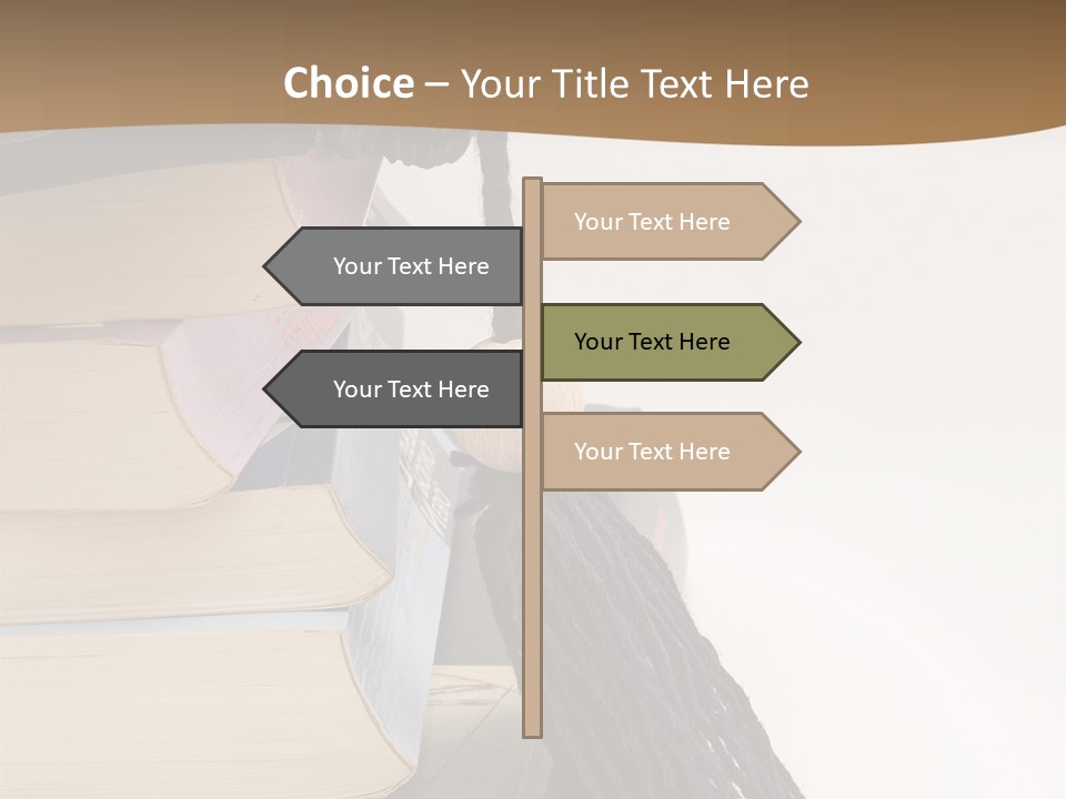 A Graduation Cap On Top Of A Stack Of Books PowerPoint Template