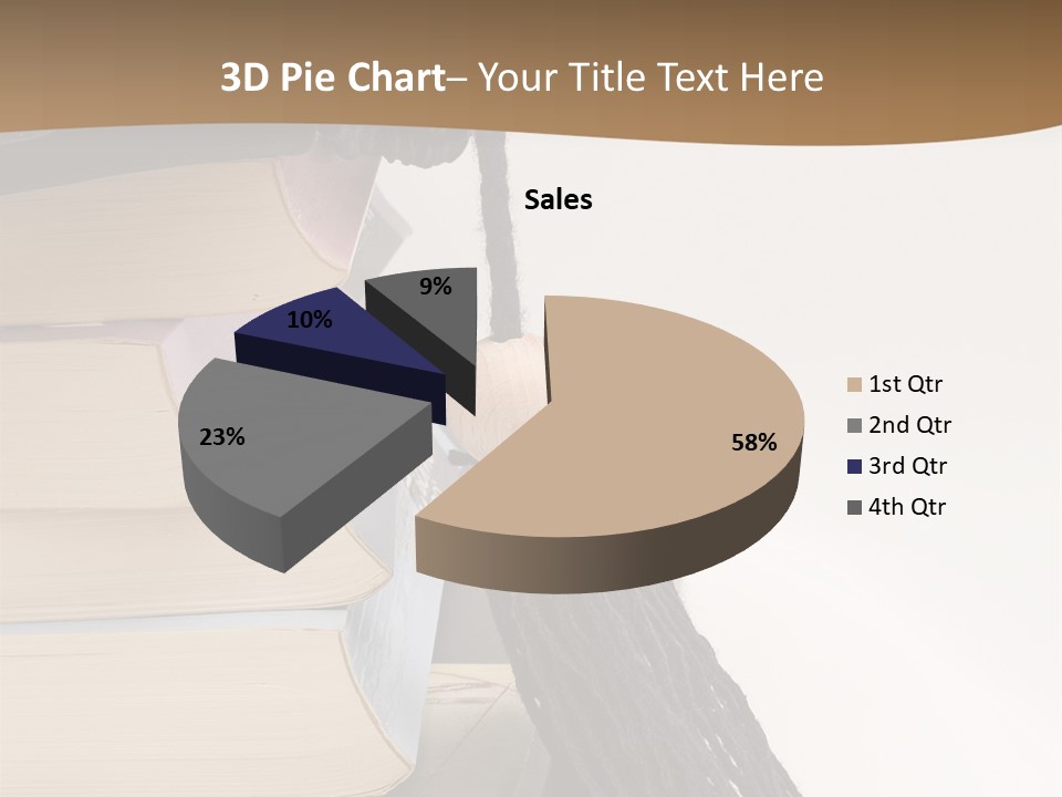 A Graduation Cap On Top Of A Stack Of Books PowerPoint Template