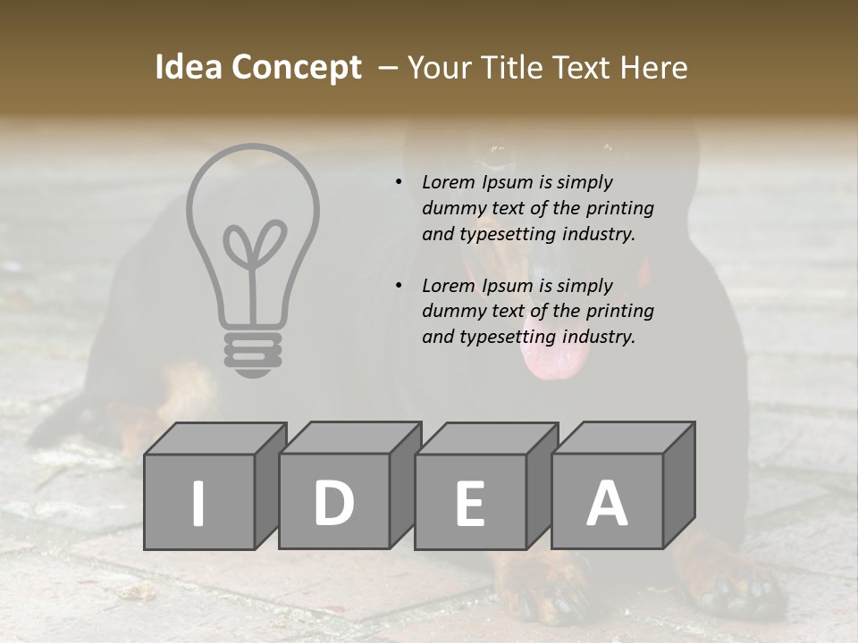 Lying Goodnatured Dog PowerPoint Template