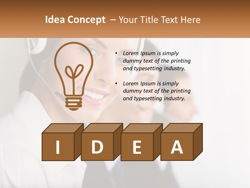 Talk Headphones Speak PowerPoint Template