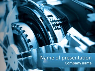 Automobile Transmission Metal PowerPoint Template