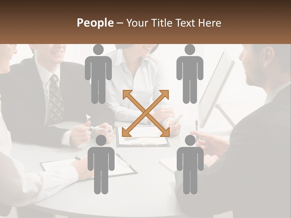 Woman Office Computer PowerPoint Template