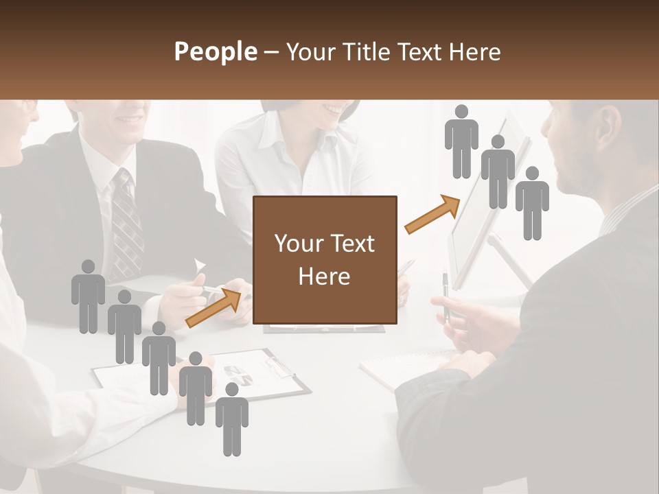 Woman Office Computer PowerPoint Template