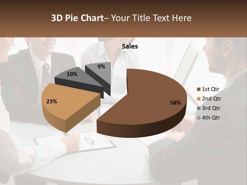 Woman Office Computer PowerPoint Template