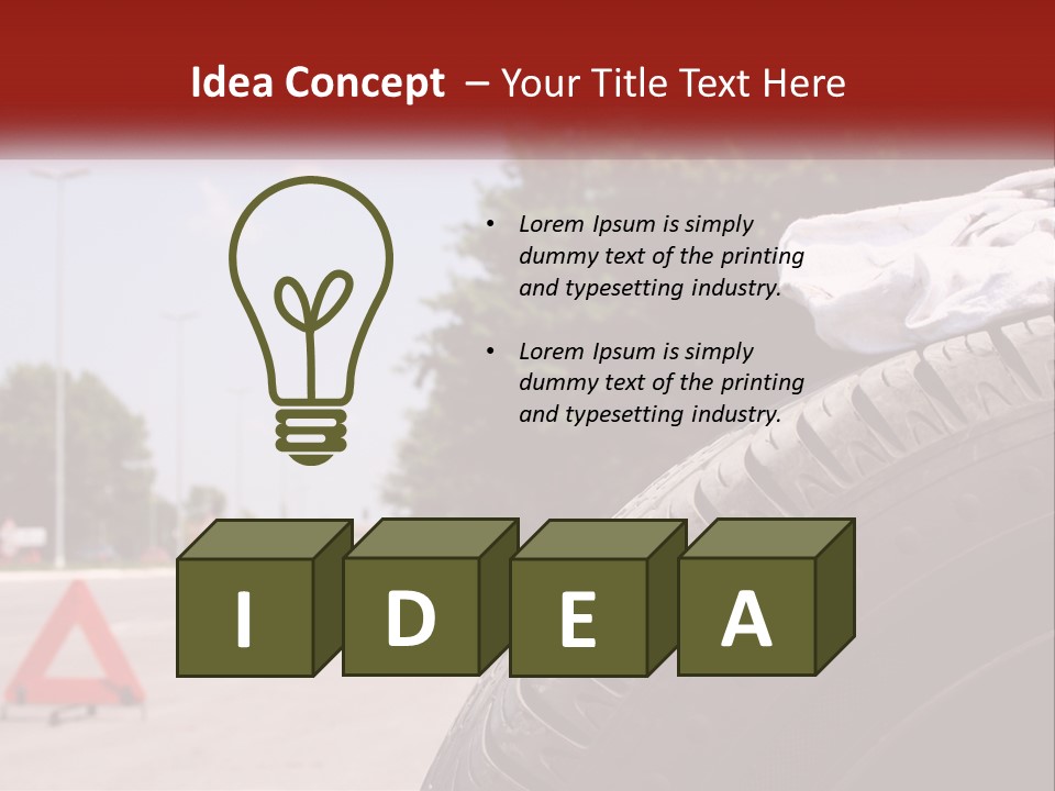 Land Travel Red PowerPoint Template