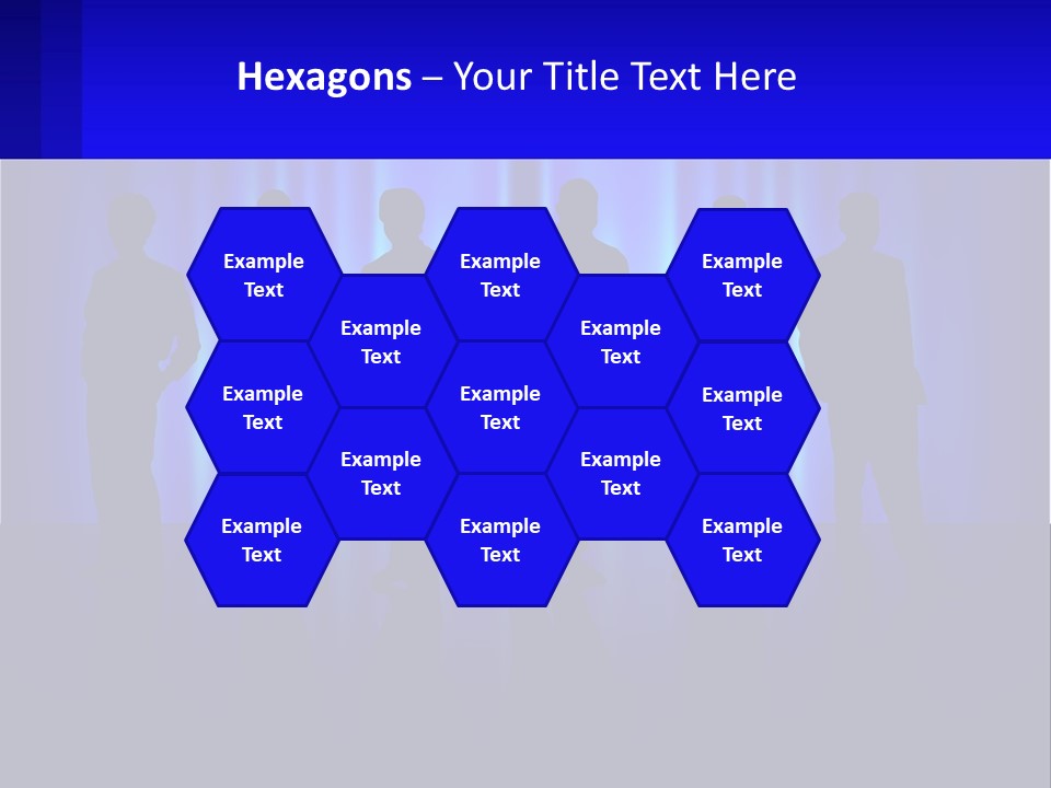 A Group Of People Standing In Front Of A Blue Curtain PowerPoint Template