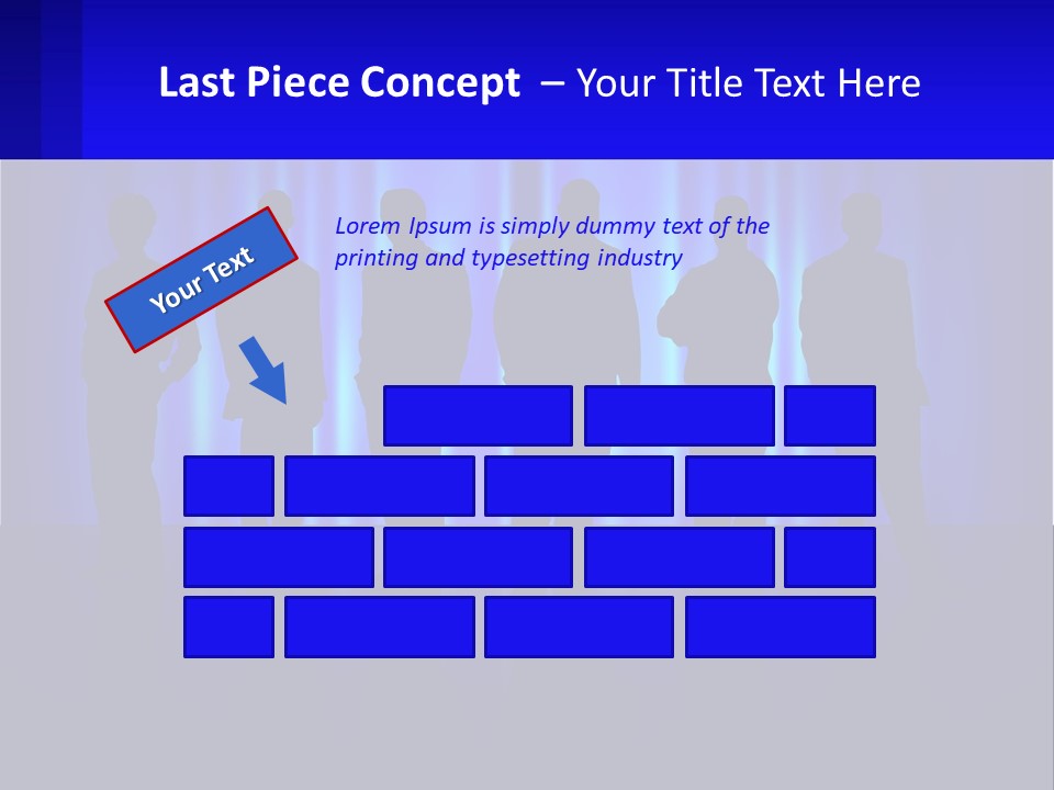 A Group Of People Standing In Front Of A Blue Curtain PowerPoint Template