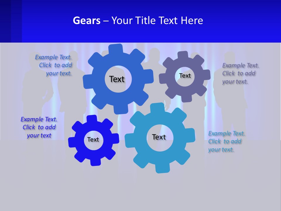 A Group Of People Standing In Front Of A Blue Curtain PowerPoint Template