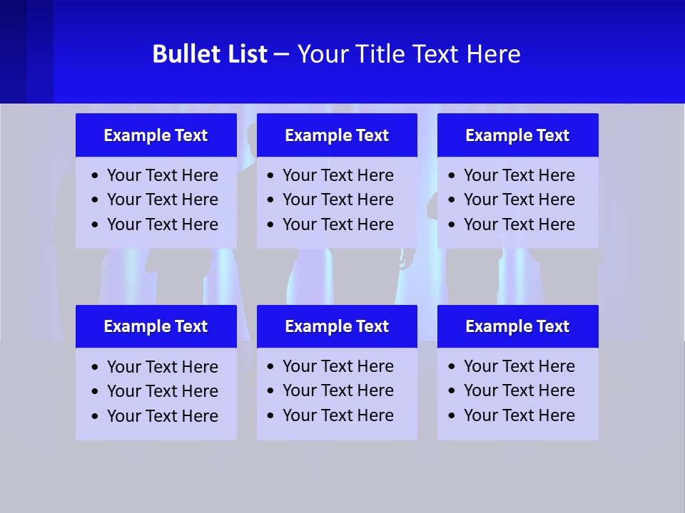 A Group Of People Standing In Front Of A Blue Curtain PowerPoint Template