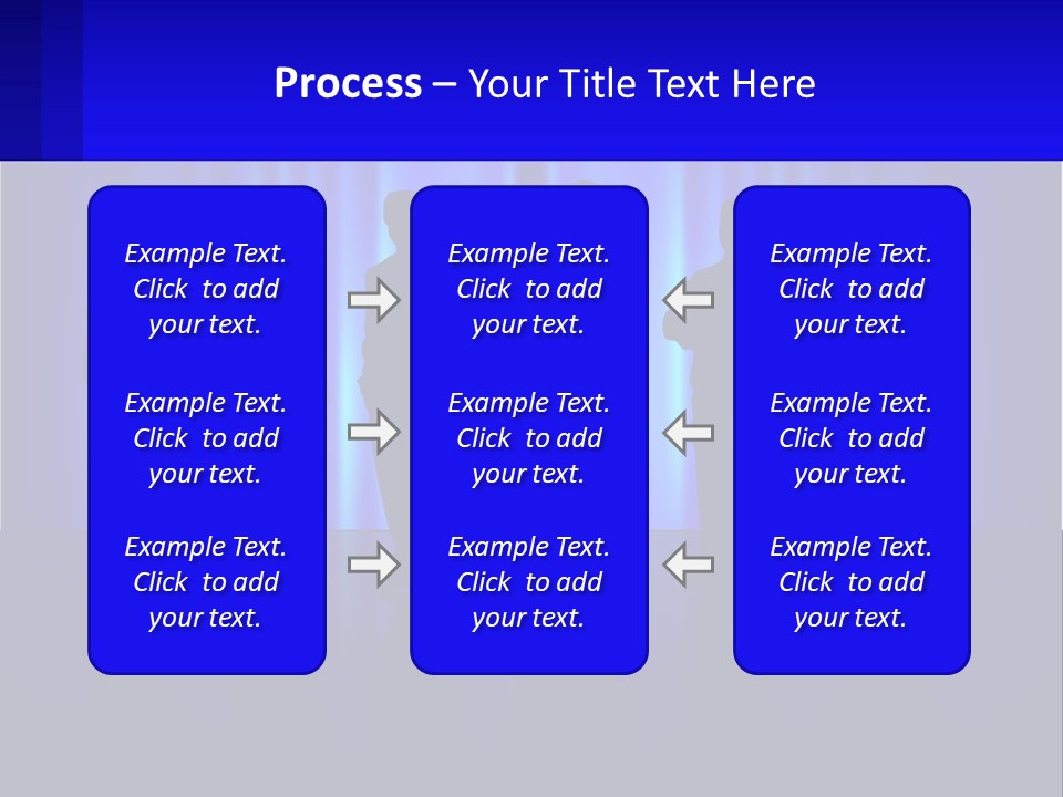 A Group Of People Standing In Front Of A Blue Curtain PowerPoint Template