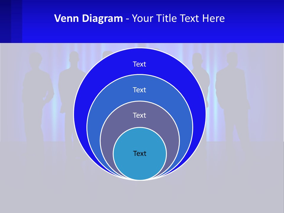 A Group Of People Standing In Front Of A Blue Curtain PowerPoint Template