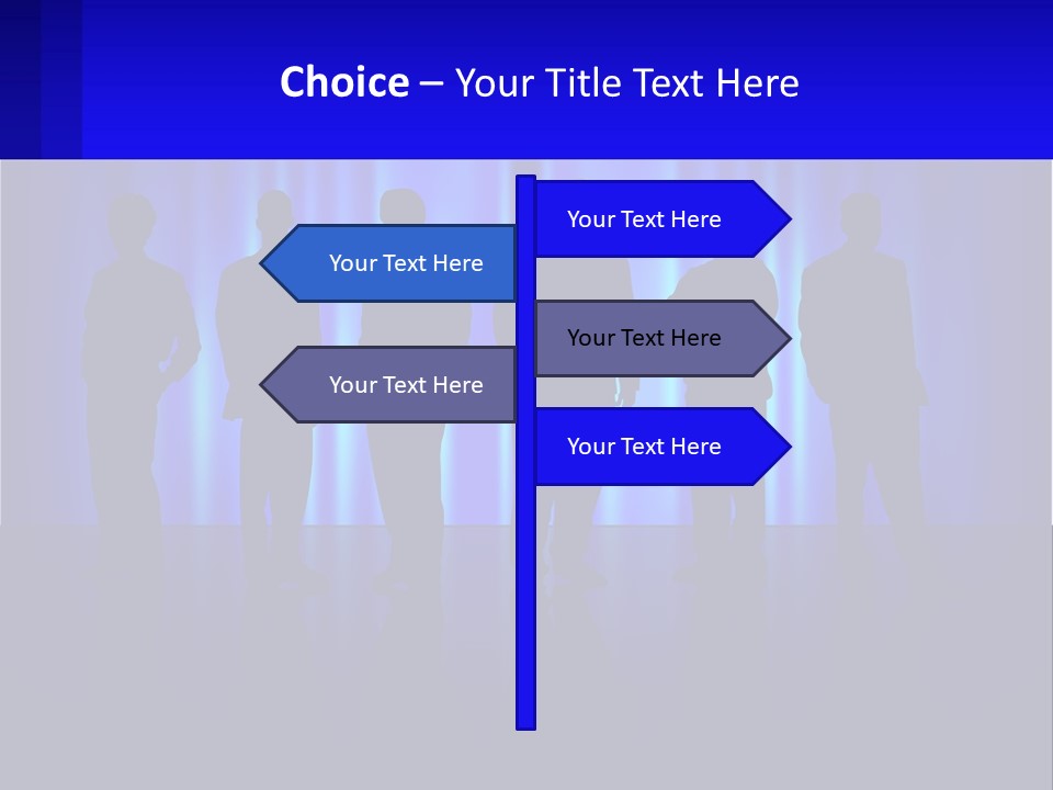 A Group Of People Standing In Front Of A Blue Curtain PowerPoint Template