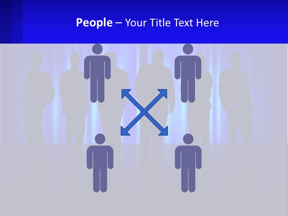 A Group Of People Standing In Front Of A Blue Curtain PowerPoint Template