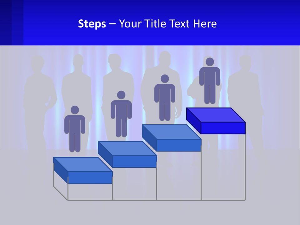 A Group Of People Standing In Front Of A Blue Curtain PowerPoint Template
